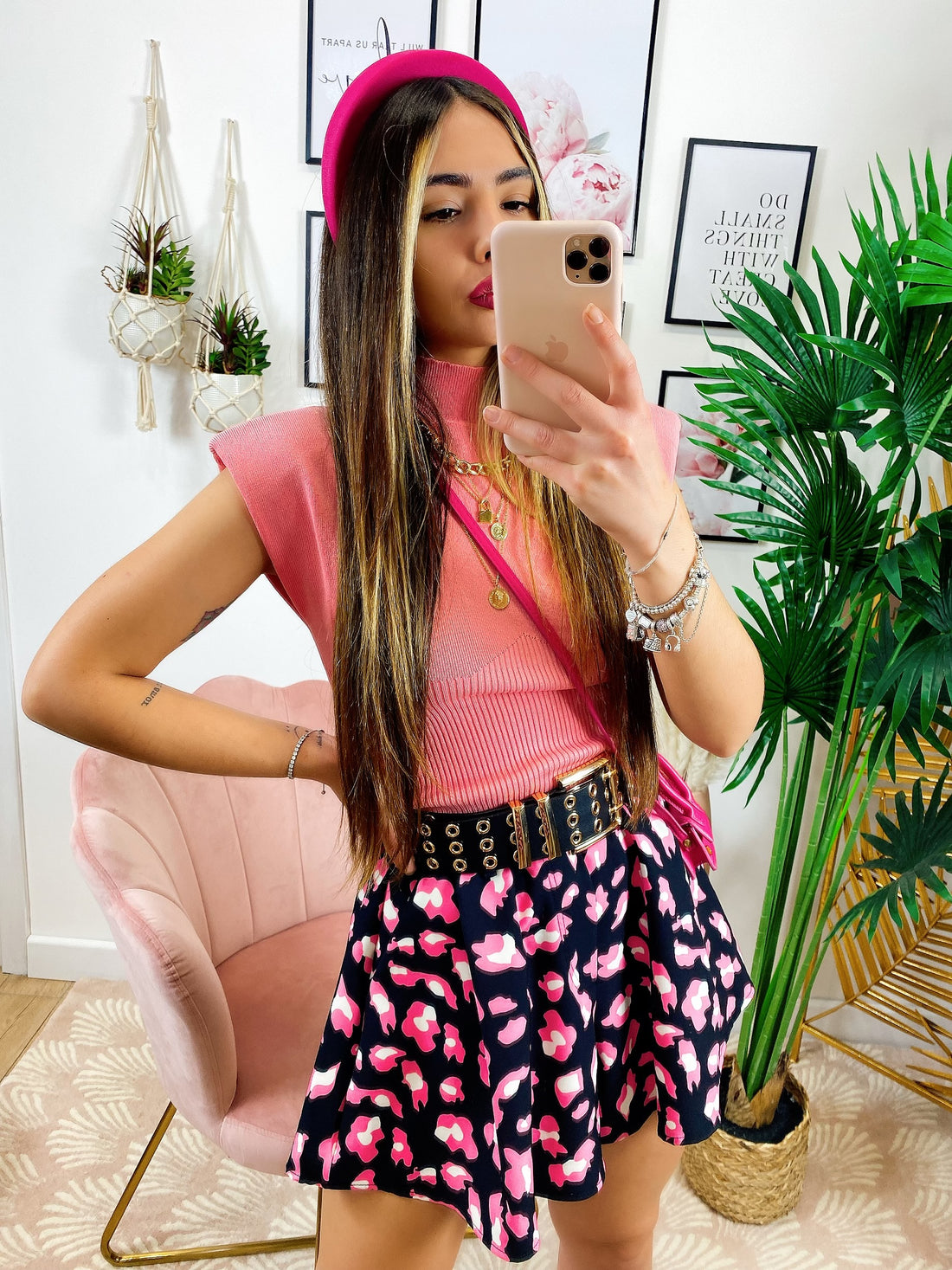 Maglia con spalline Bombate Rosa - R.a. Boutique 