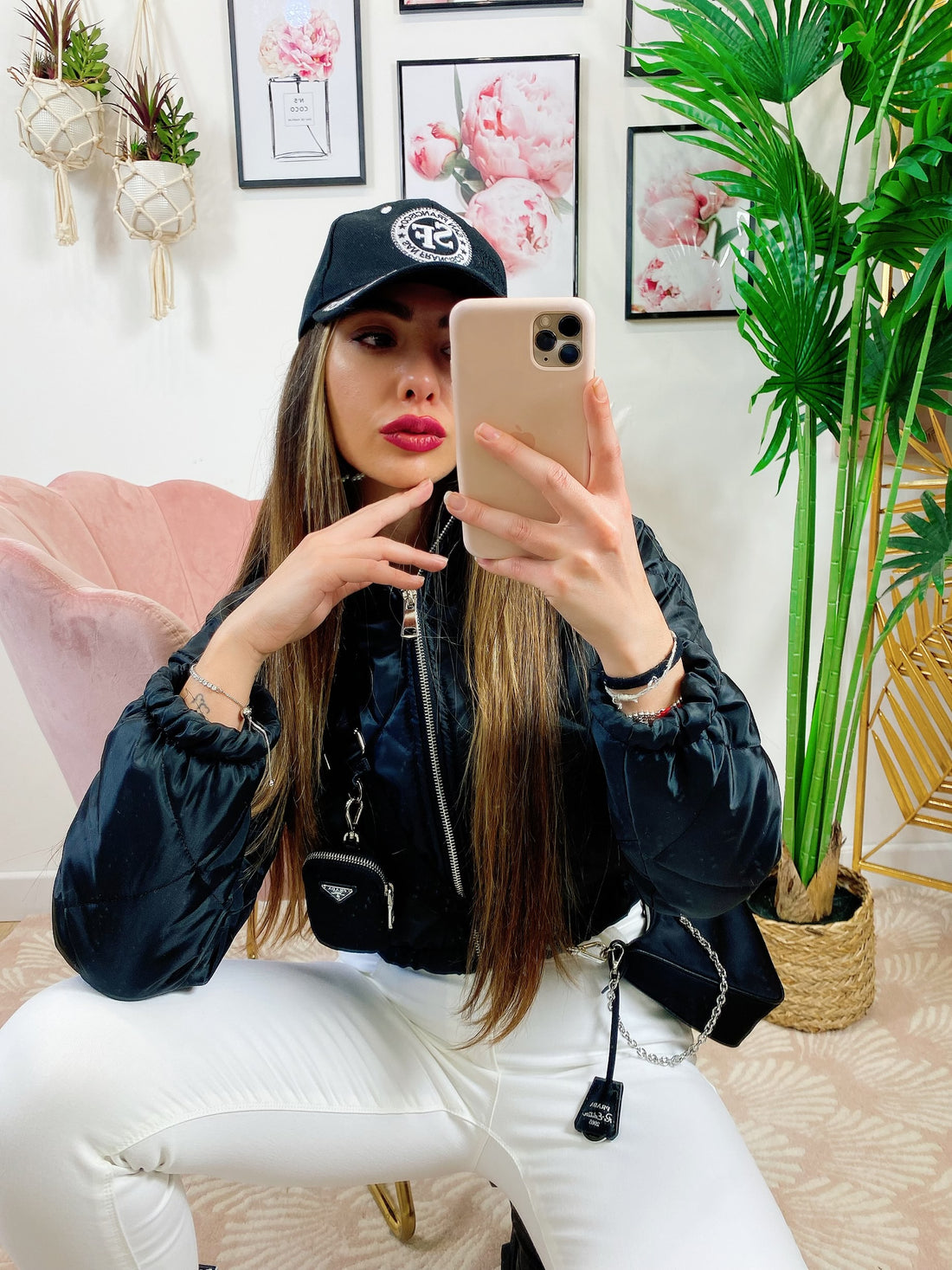 Bomber crop a rombi Nero - R.a. Boutique 