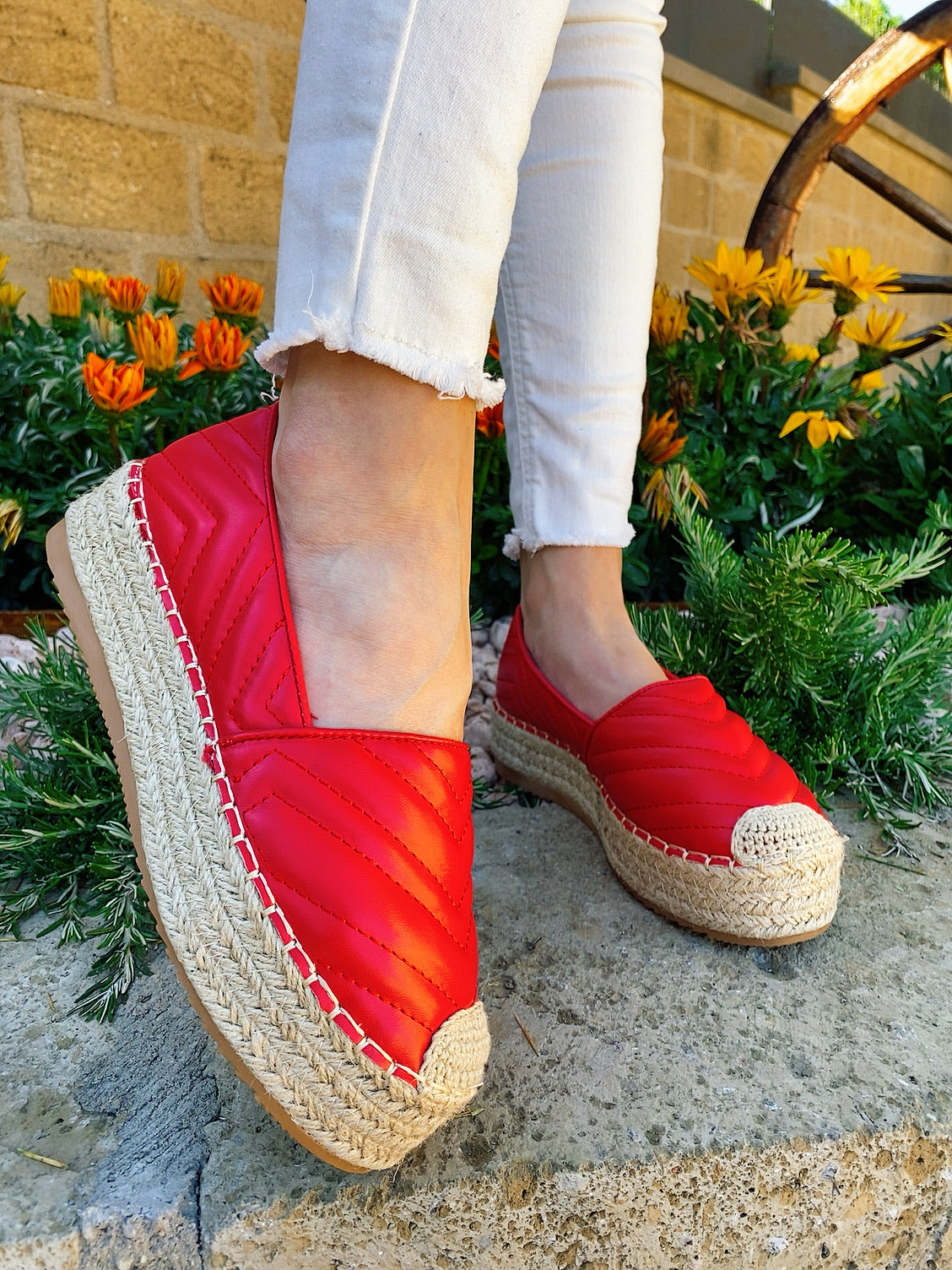 Espadrillas in eco-pelle rosse - R.a. Boutique 