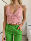 Top in pizzo rosa con pizzo - R.a. Boutique 