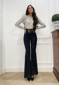 Pantalone in paillettes nero - R.a. Boutique