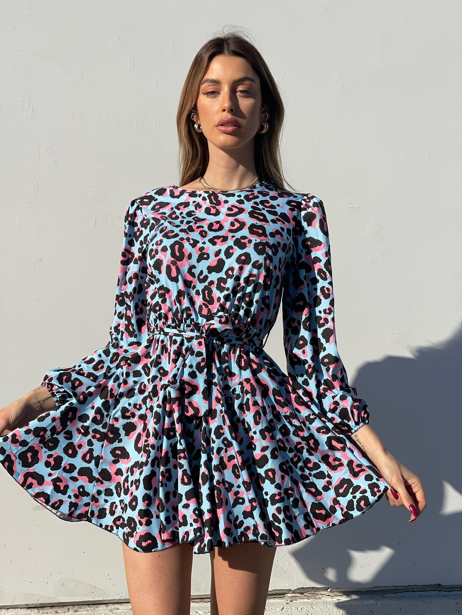 Abito maculato celeste e rosa - R.a. Boutique 