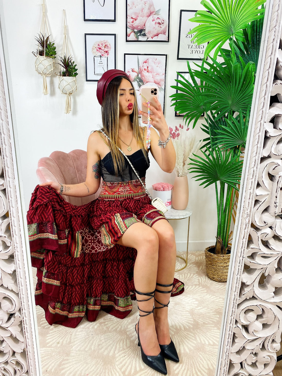 Gonna asimmetrica bordeaux - R.a. Boutique 