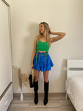 Top verde con spalline in strass - R.a. Boutique 