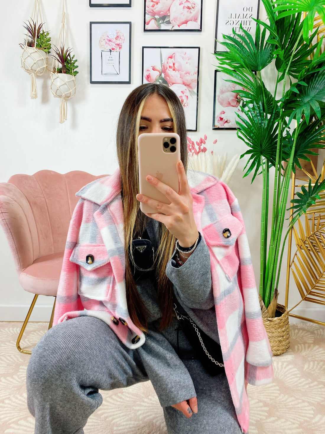 Giacca a quadri Rosa - R.a. Boutique 