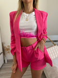 T-shirt crop piume Fuxia - R.a. Boutique 