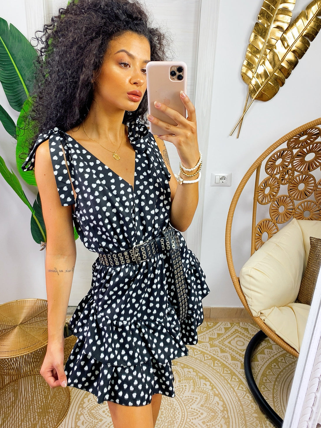 Abito con gonna a balze a cuori - R.a. Boutique 