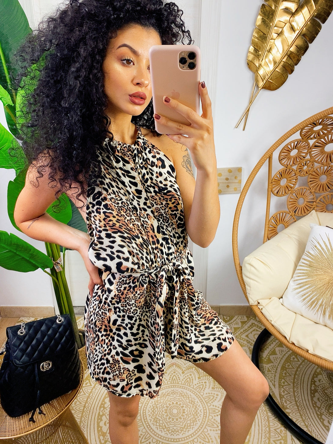 Tutina maculata con cinturina trama medio piccola - R.a. Boutique 