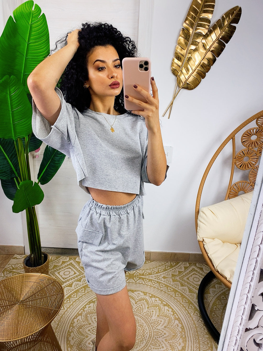 Completo sportivo maglia e short grigio - R.a. Boutique 