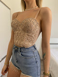 Corpino nude con strass - R.a. Boutique 