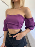 Top purple scollo a cuore - R.a. Boutique 