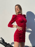 Abito in velluto aderente rosso - R.a. Boutique 