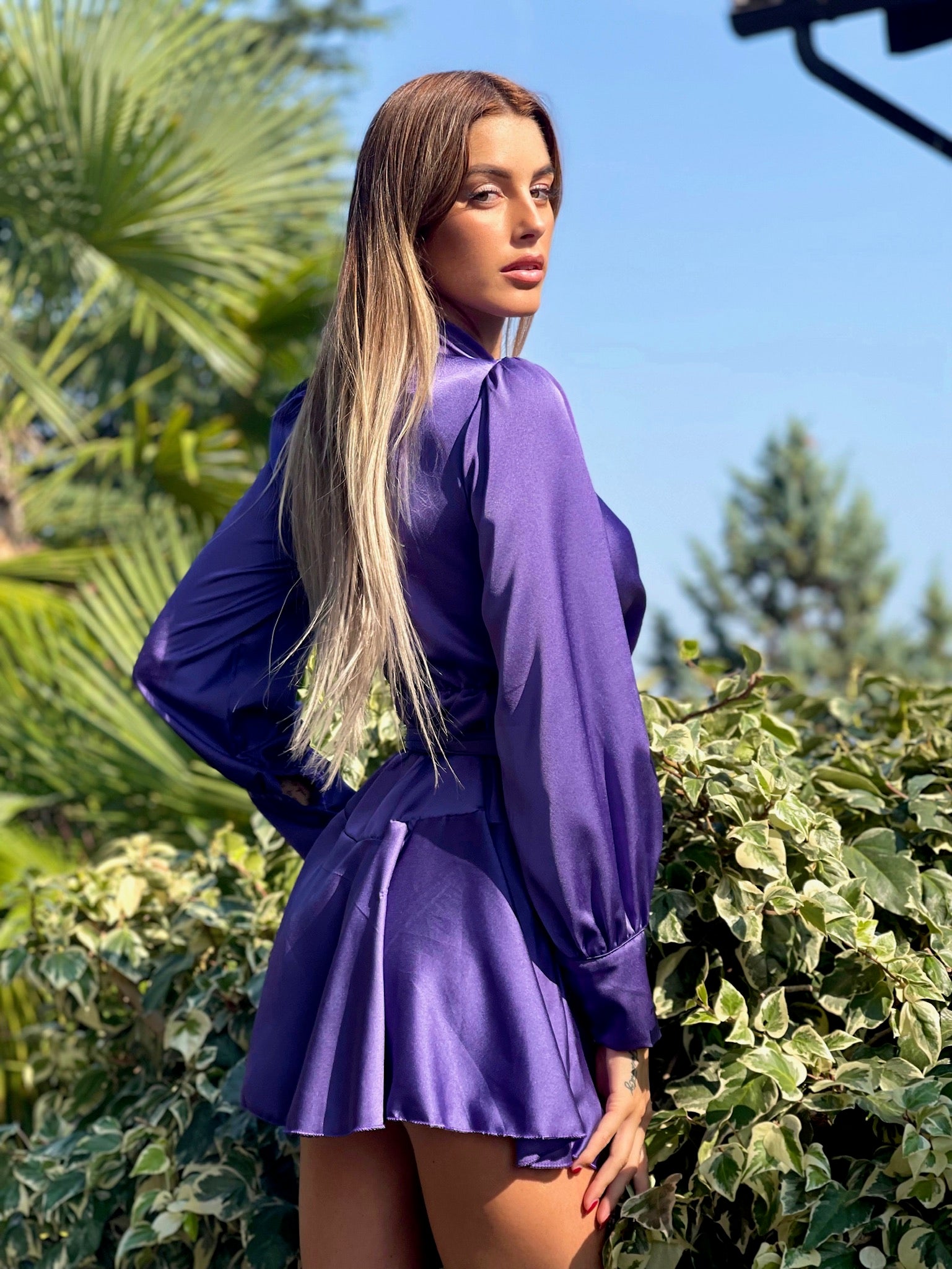 Abito in raso purple - R.a. Boutique 