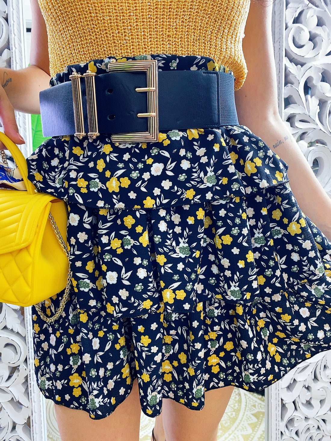 Gonna a balze con fiorellini - R.a. Boutique 