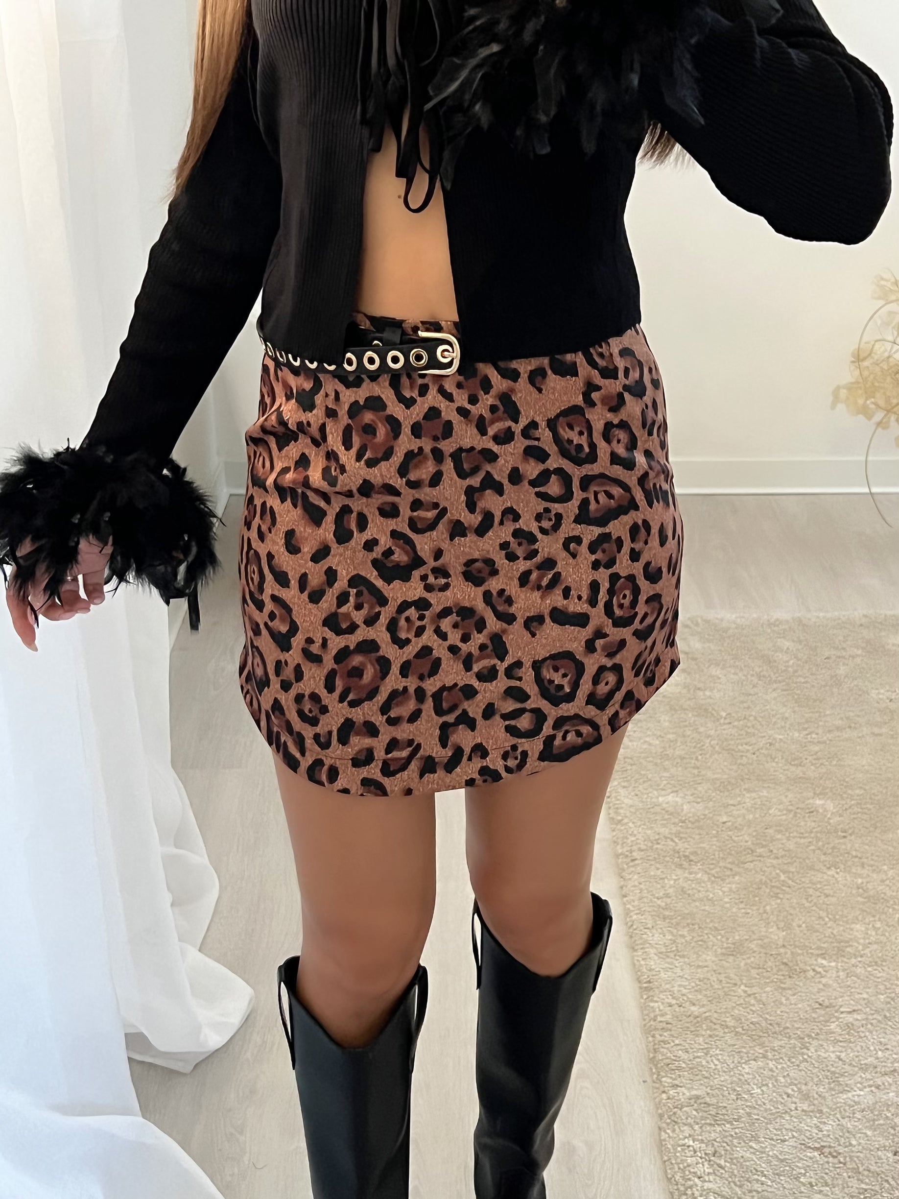 Gonna leopardata brown - R.a. Boutique 