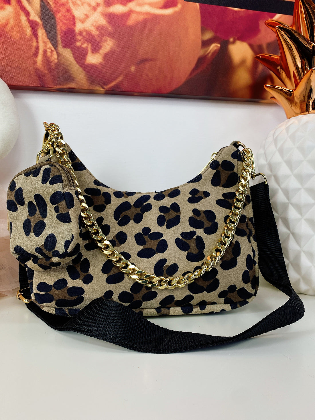 Tracolla in pelle maculata - R.a. Boutique 