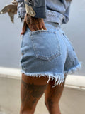 Short in jeans sfrangiato - R.a. Boutique 