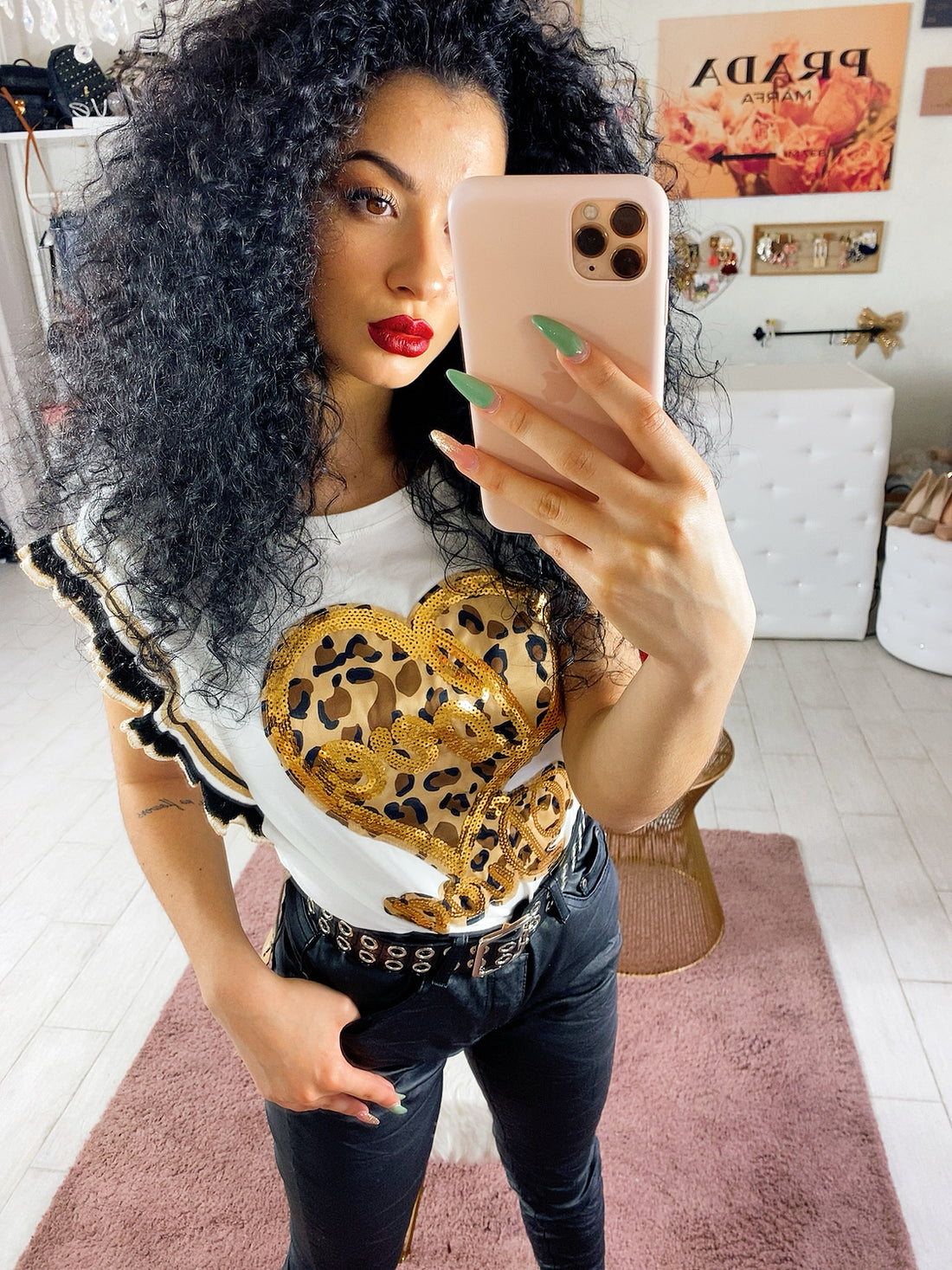 Maglietta con rouge e cuore - R.a. Boutique 