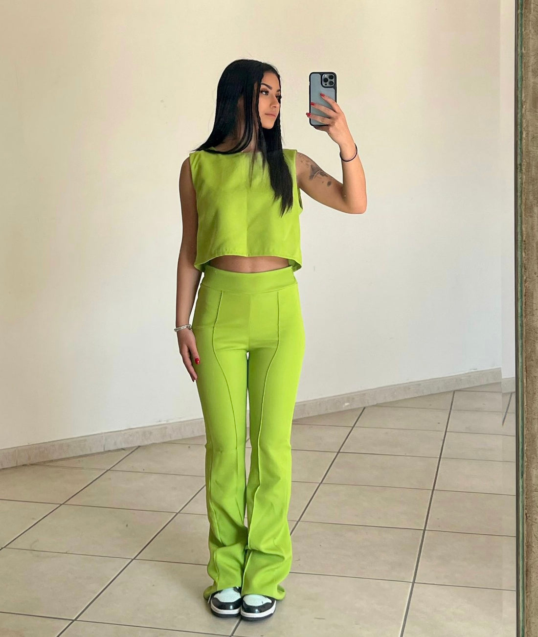 Completo top e pantalone lime - R.a. Boutique 