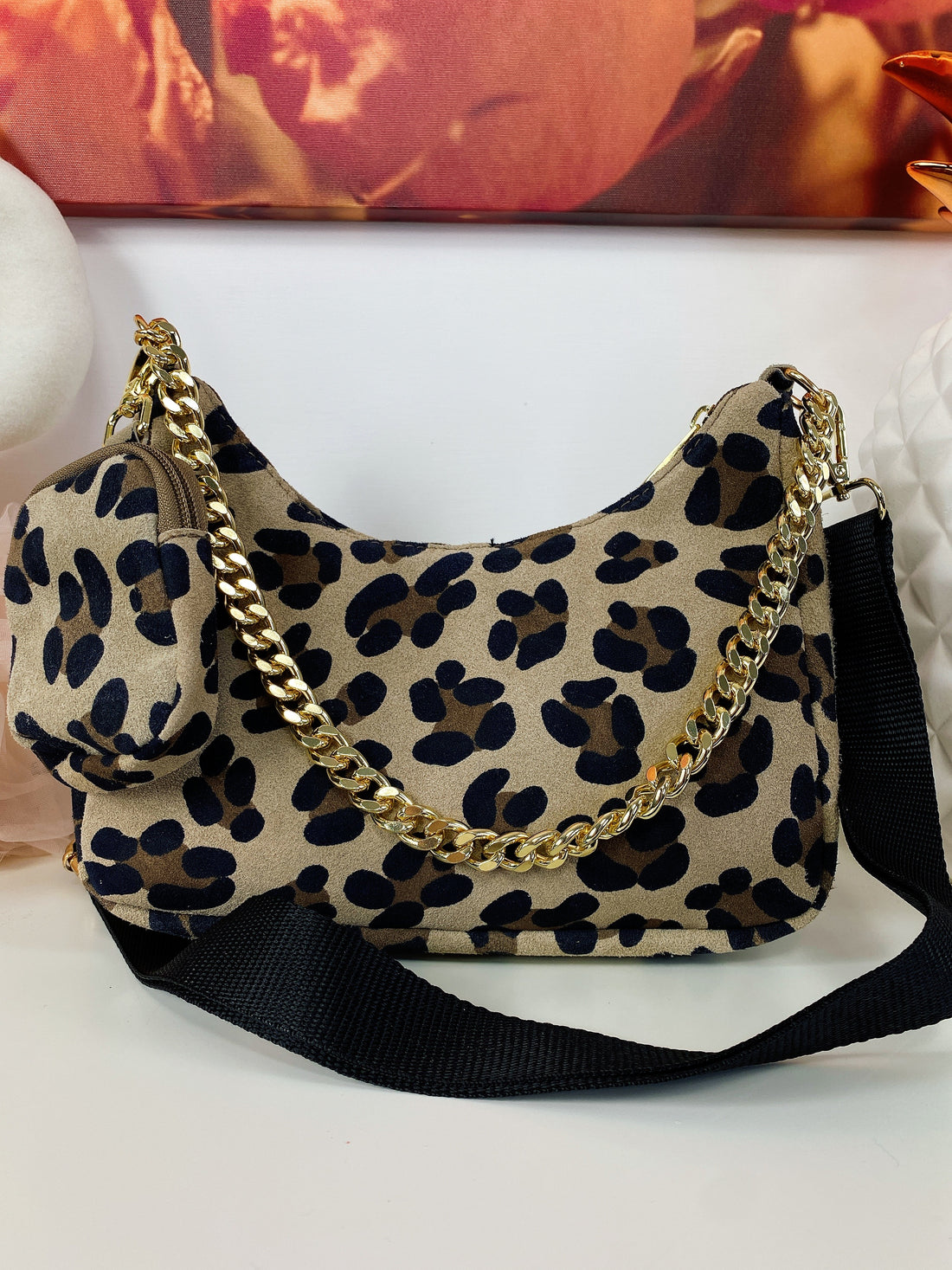 Tracolla in pelle maculata - R.a. Boutique 