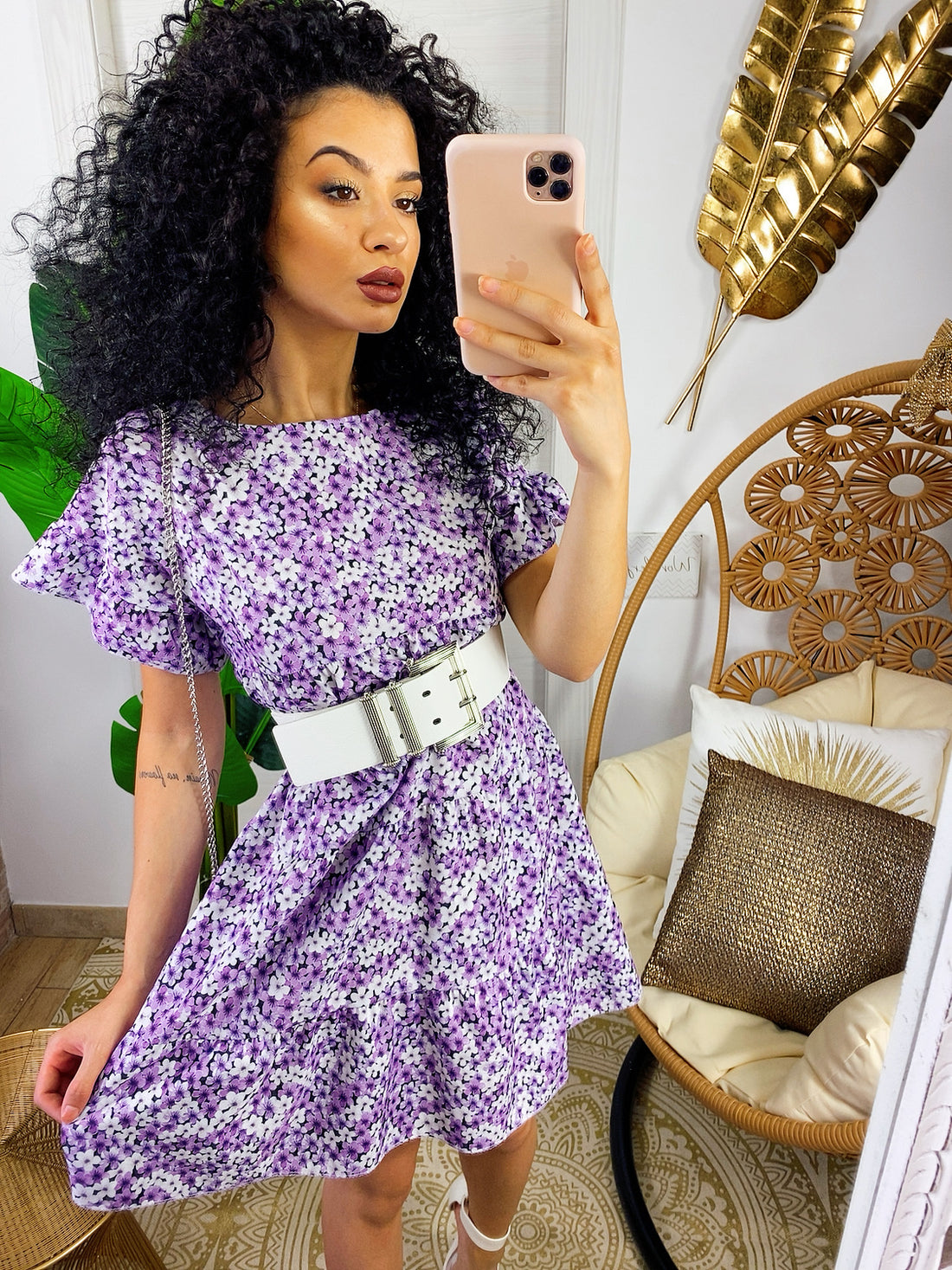 Abito morbido fiorellini lilla - R.a. Boutique 