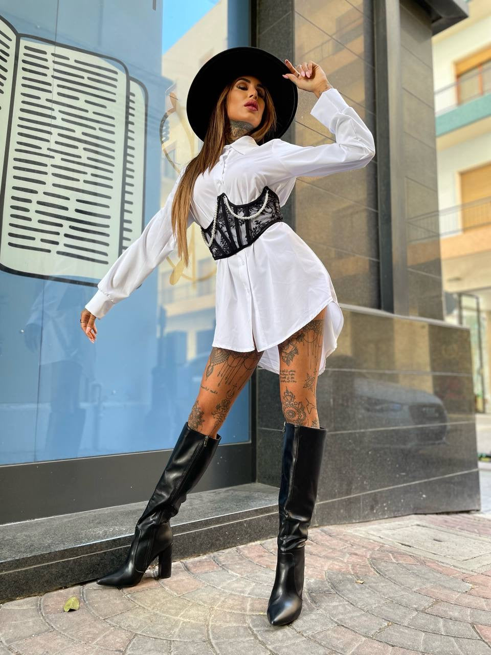 Fascia bustier con perle e pizzo - R.a. Boutique 