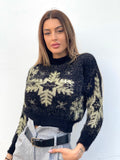 Maglioncino fiocco di neve nero - R.a. Boutique 