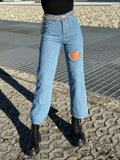 Jeans con strass e cuore - R.a. Boutique 