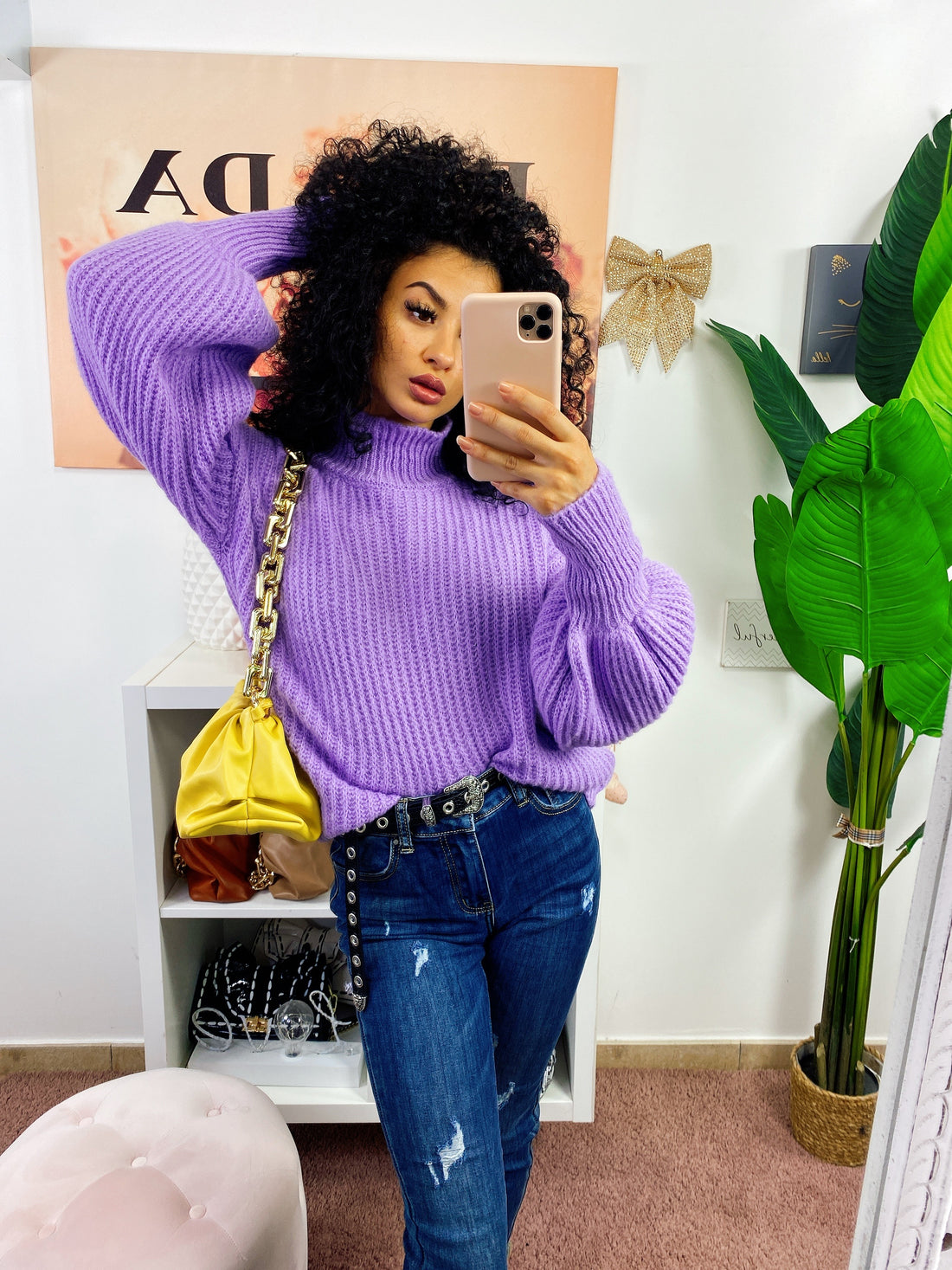 Maglioncino lilla manica morbida - R.a. Boutique 