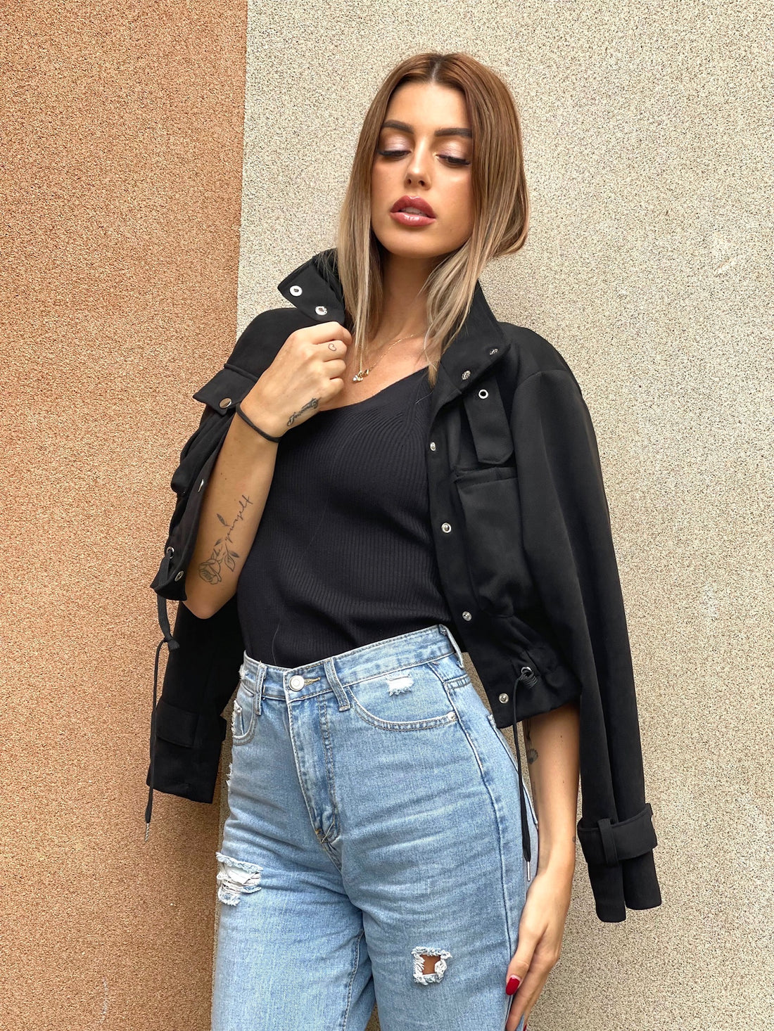 Giacchino in camoscio nero - R.a. Boutique 