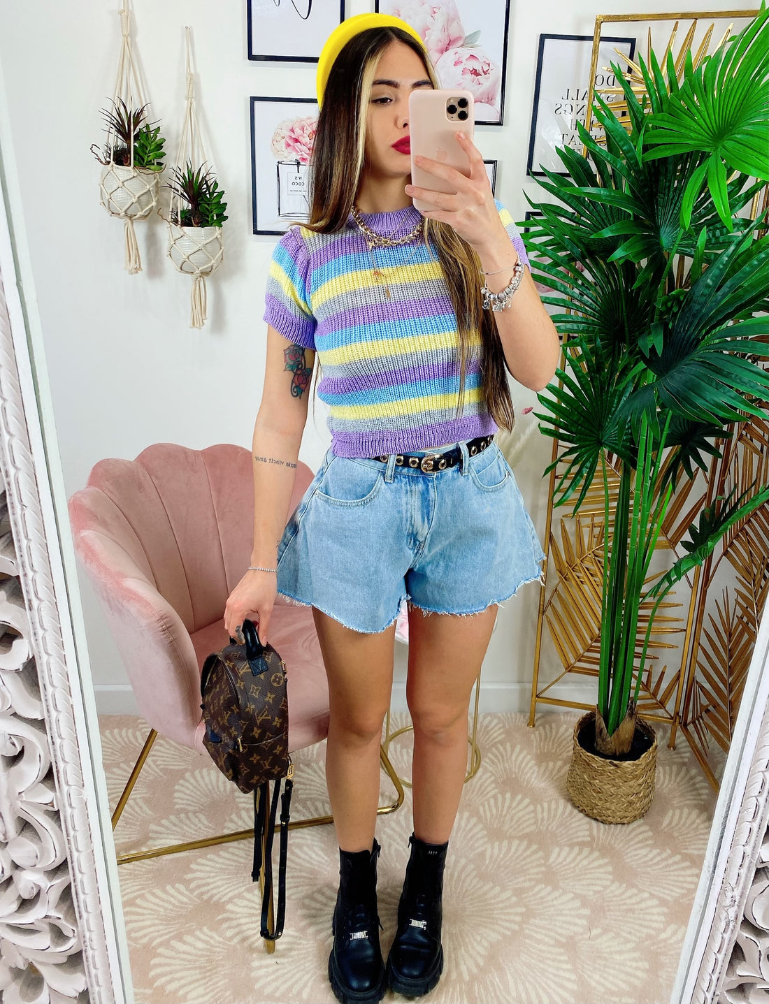 Maglioncino quattro colori sul lilla - R.a. Boutique 