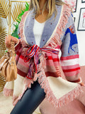 Cardigan con frange colorato con cavalli - R.a. Boutique 