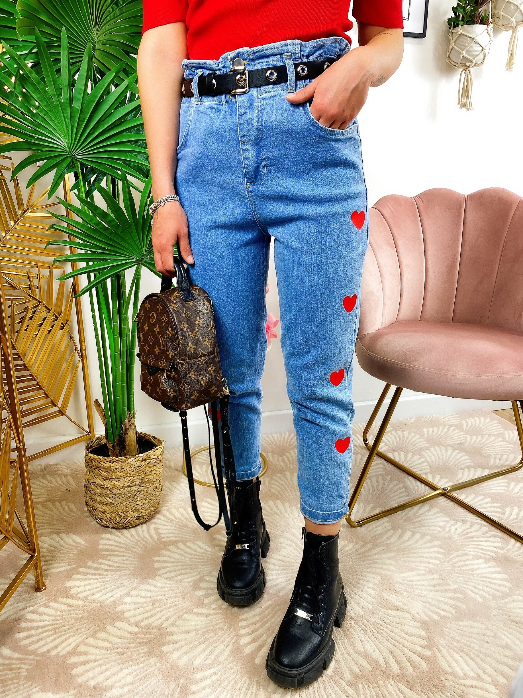 Jeans con cuori Rossi - R.a. Boutique 