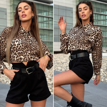 Camicia crop animalier - R.a. Boutique 