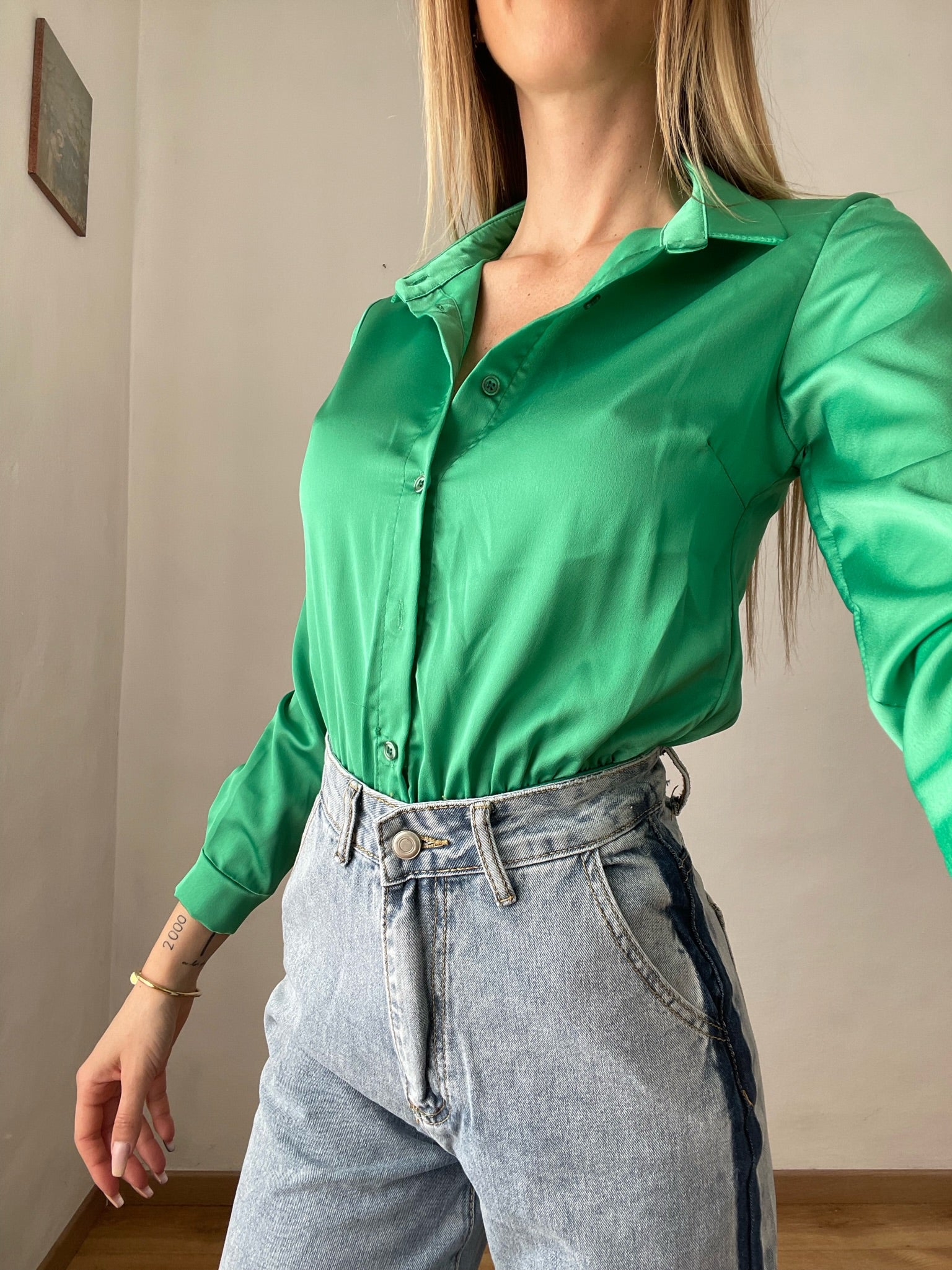 Body camicia verde smeraldo - R.a. Boutique 