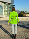 Blazer verde fluo con cintura - R.a. Boutique 