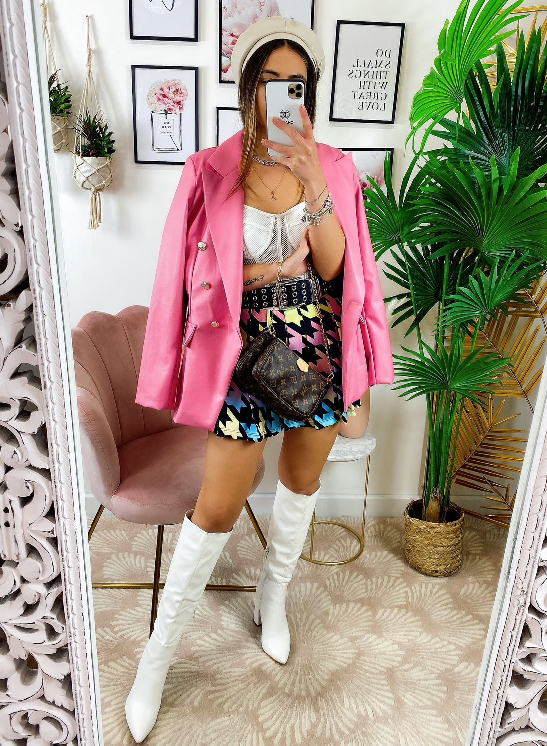 Blazer in ecopelle Rosa - R.a. Boutique 