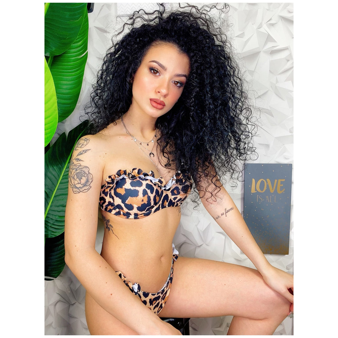 Bikini push up con top rouge maculato nero - R.a. Boutique 