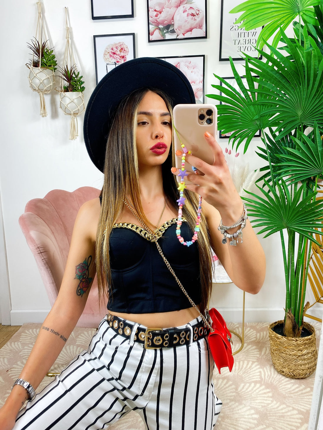 Top a corpetto con catena - R.a. Boutique 