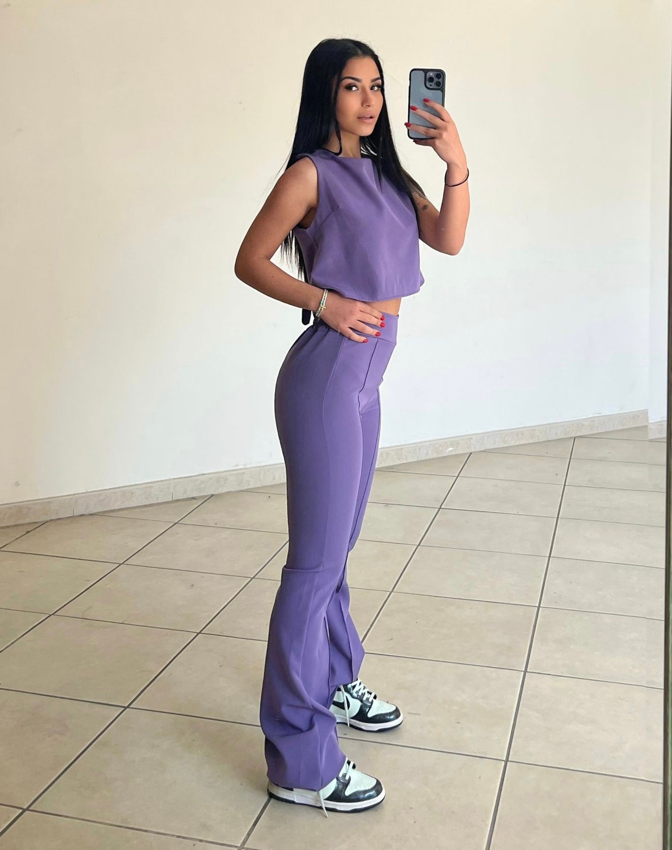 Completo top e pantalone lilla - R.a. Boutique 