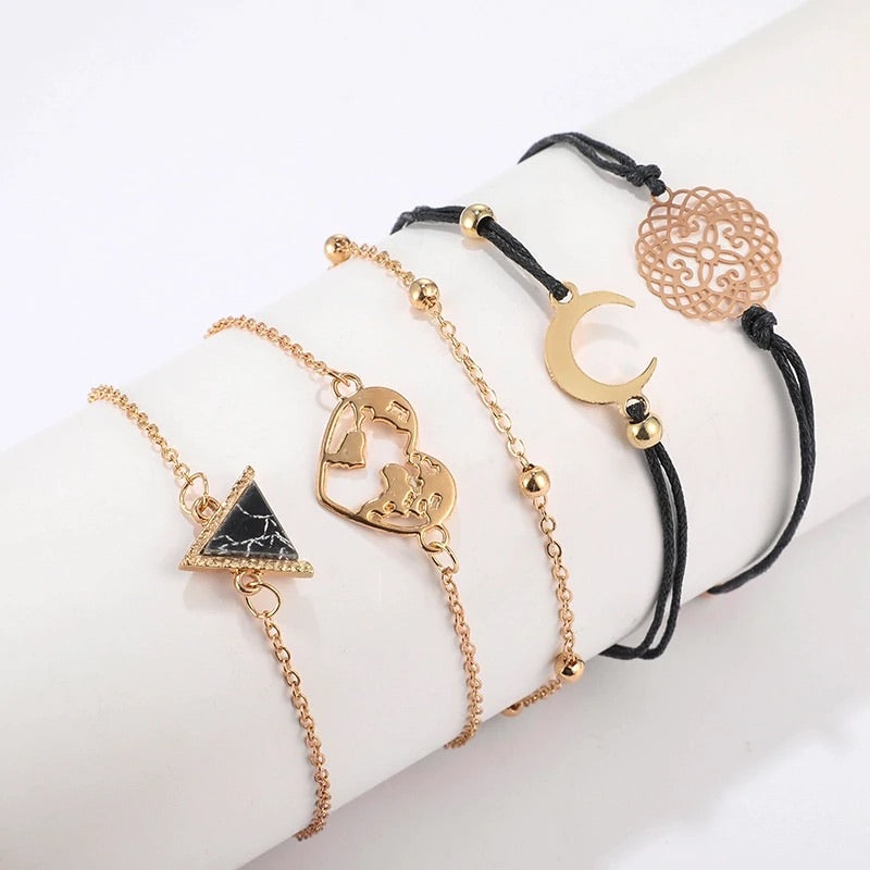 Bracciale con cuore e luna - R.a. Boutique 