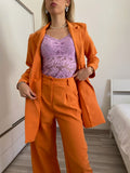 Completo oversize giacca e pantalone arancio - R.a. Boutique 