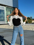 Jeans con strass e cuore - R.a. Boutique 