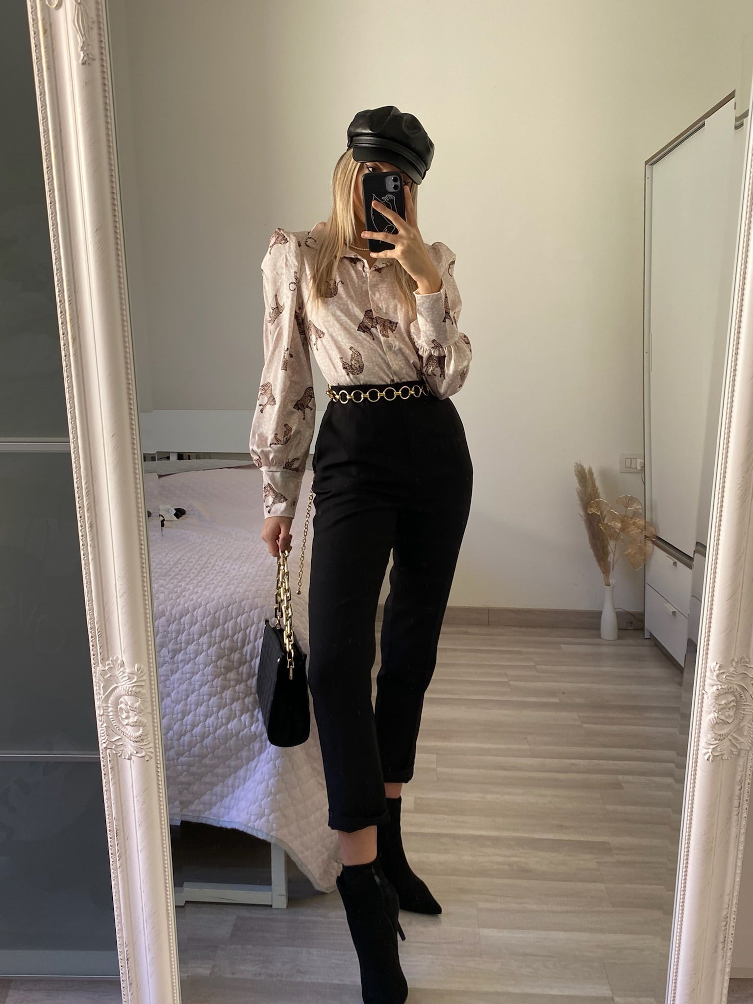 Pantalone vita alta nero - R.a. Boutique 