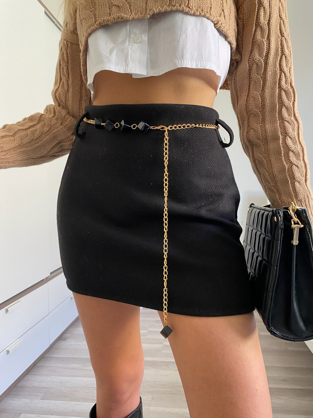 Gonna nera con cintura - R.a. Boutique 