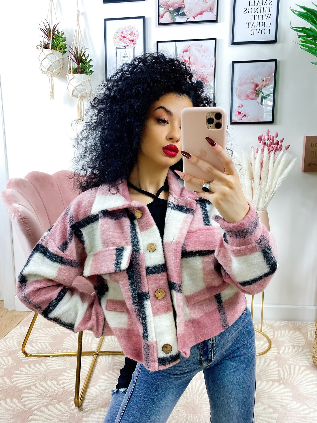 Giacca a quadri Corta Rosa - R.a. Boutique 