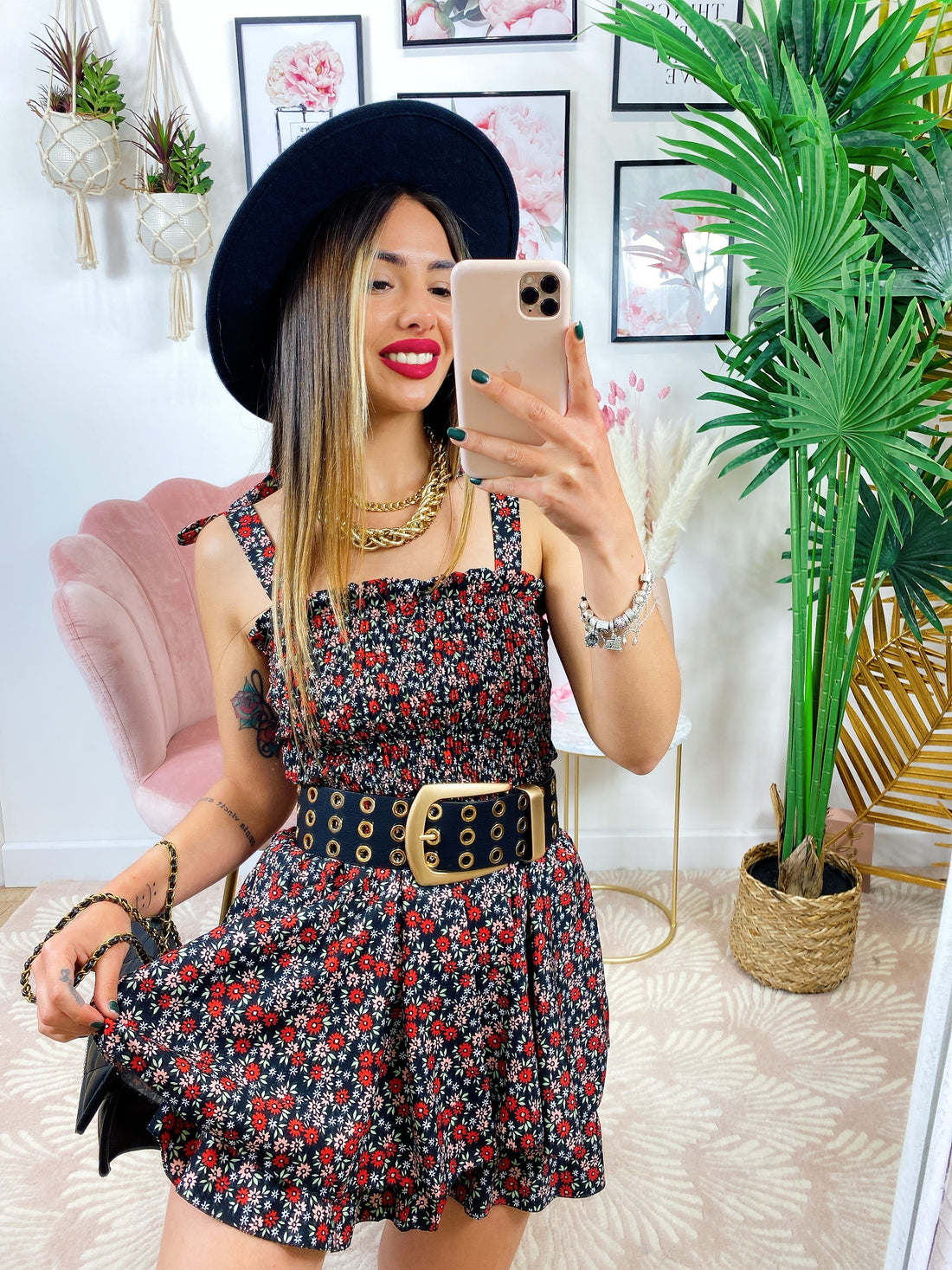 Abito a fiorellini rossi - R.a. Boutique 