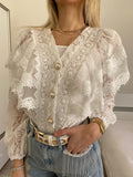 Camicia in pizzo bianca - R.a. Boutique 