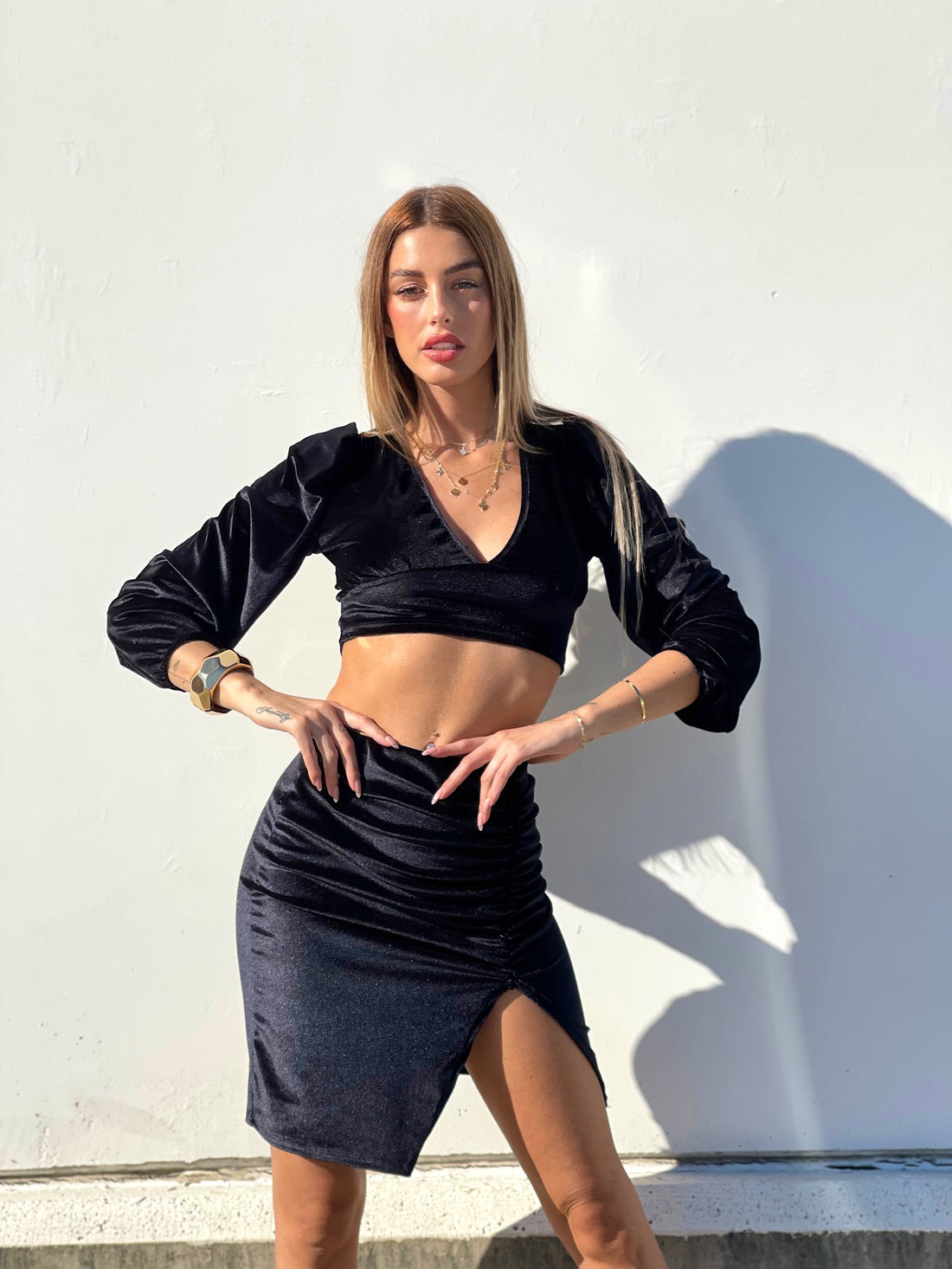 Completo in camoscio nero - R.a. Boutique 