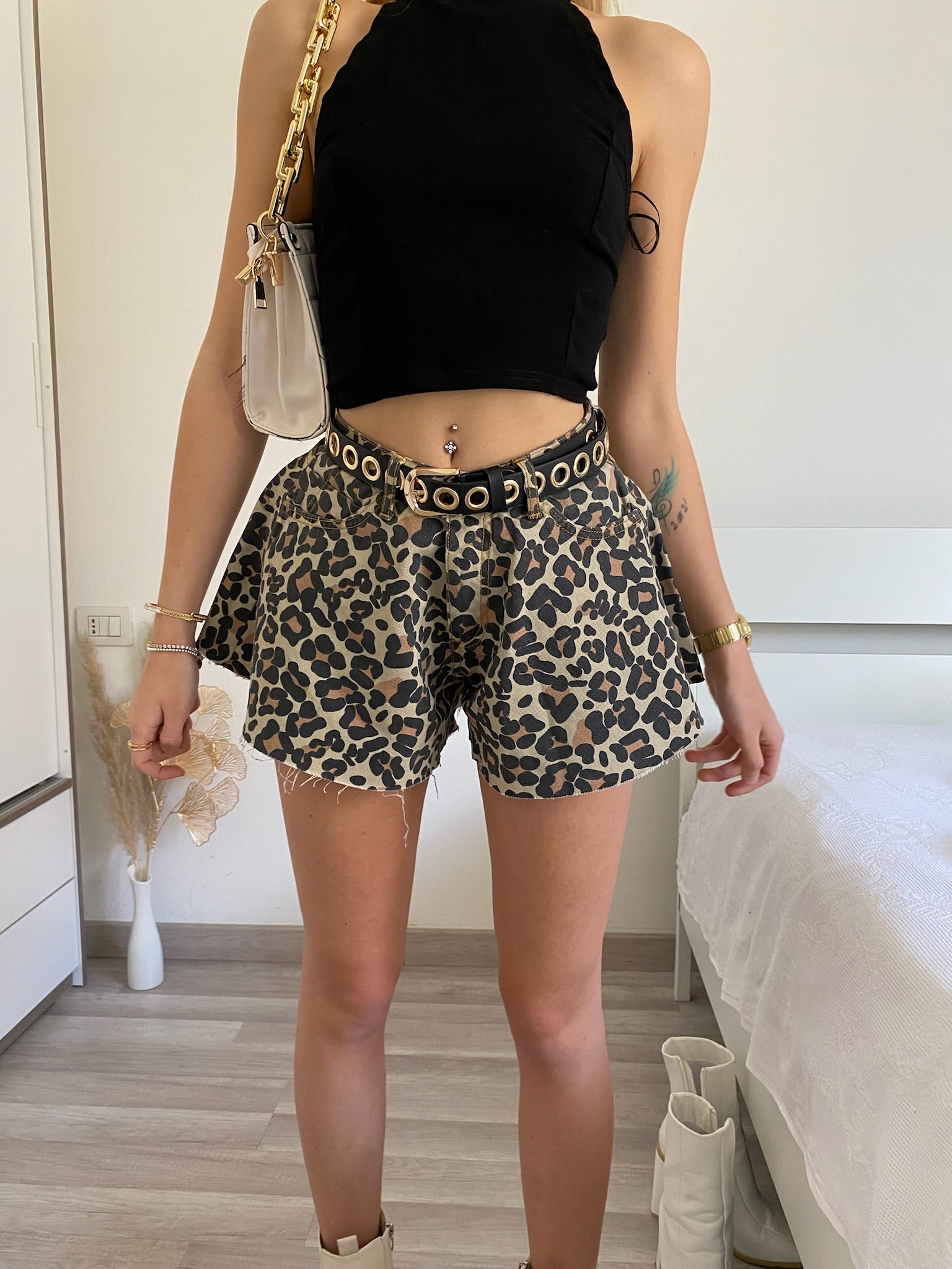 Short a farfalla animalier - R.a. Boutique 